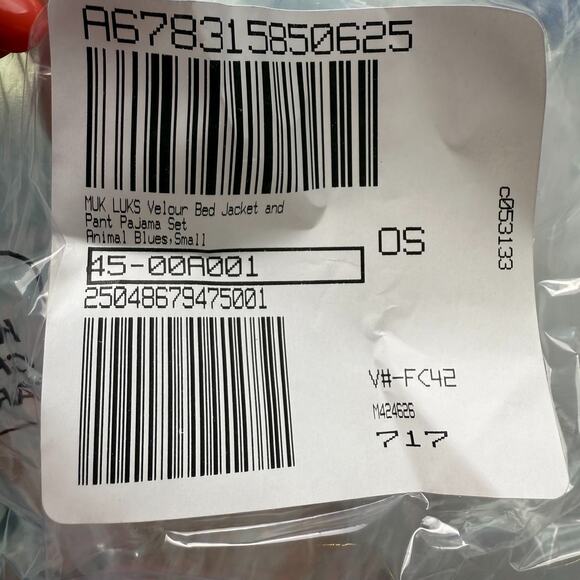 QVC MUK LUKS Velour Bed Jacket and Pant Pajama Set Womens Small Blue White NWT - Picture 14 of 15